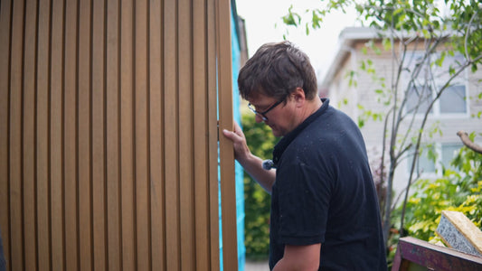 Composite Slatted Cladding Installation
