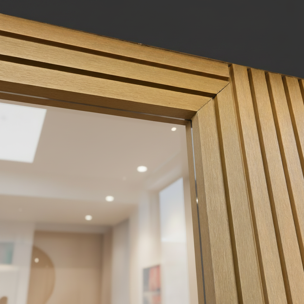 Onyx Black Slatted Cladding Window Reveal