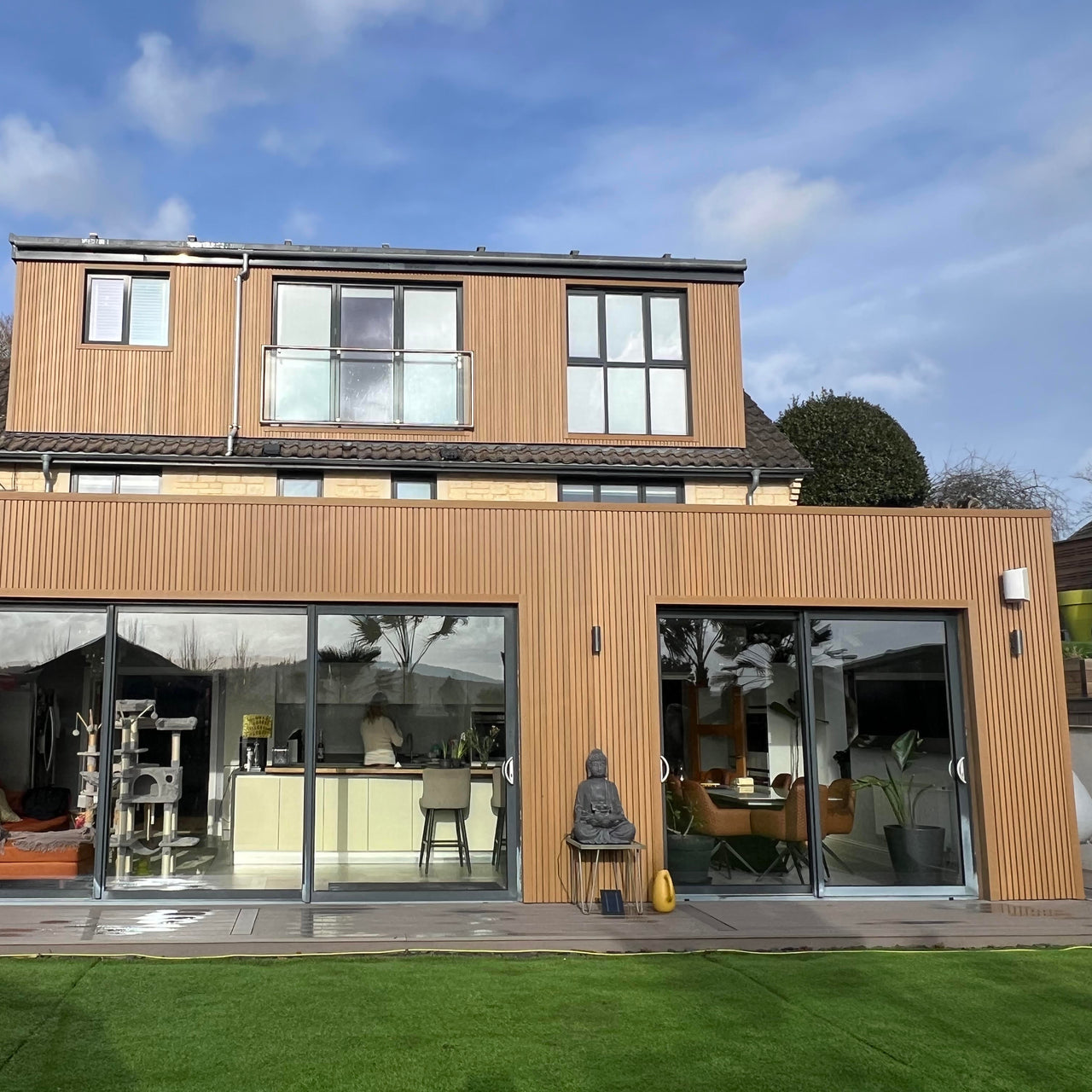 Cedar Slatted Composite Cladding Board