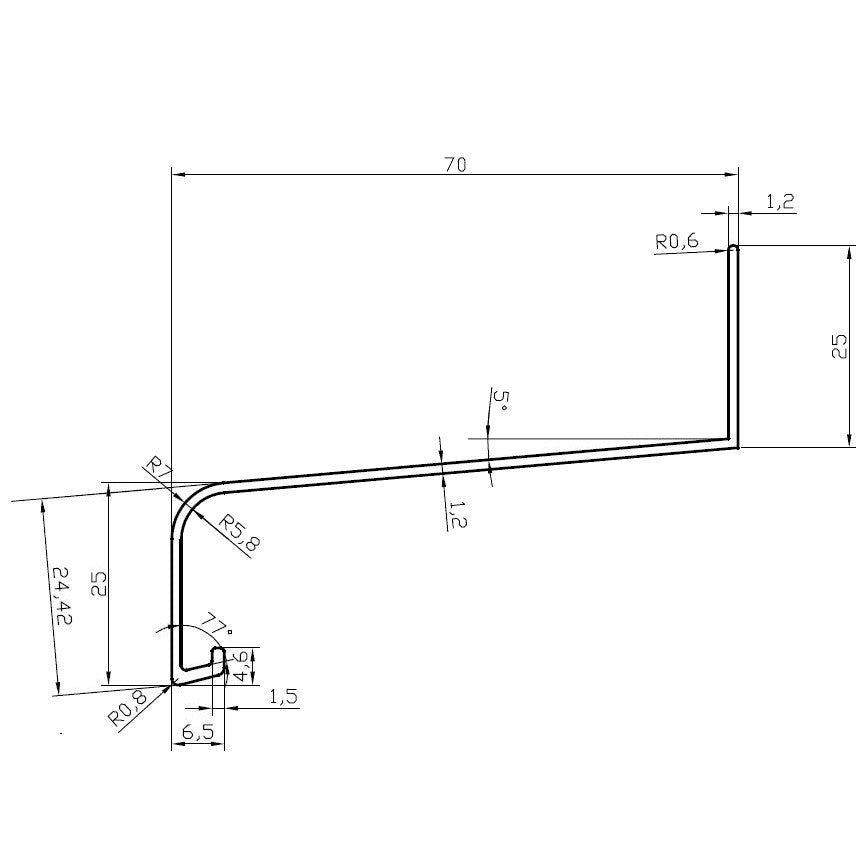 Cladding Drip Tray 4m