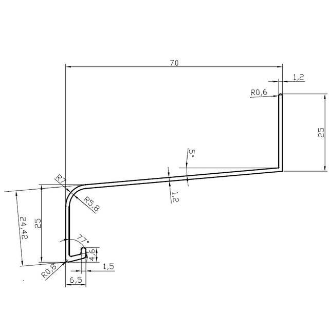 Cladding Drip Tray 4m