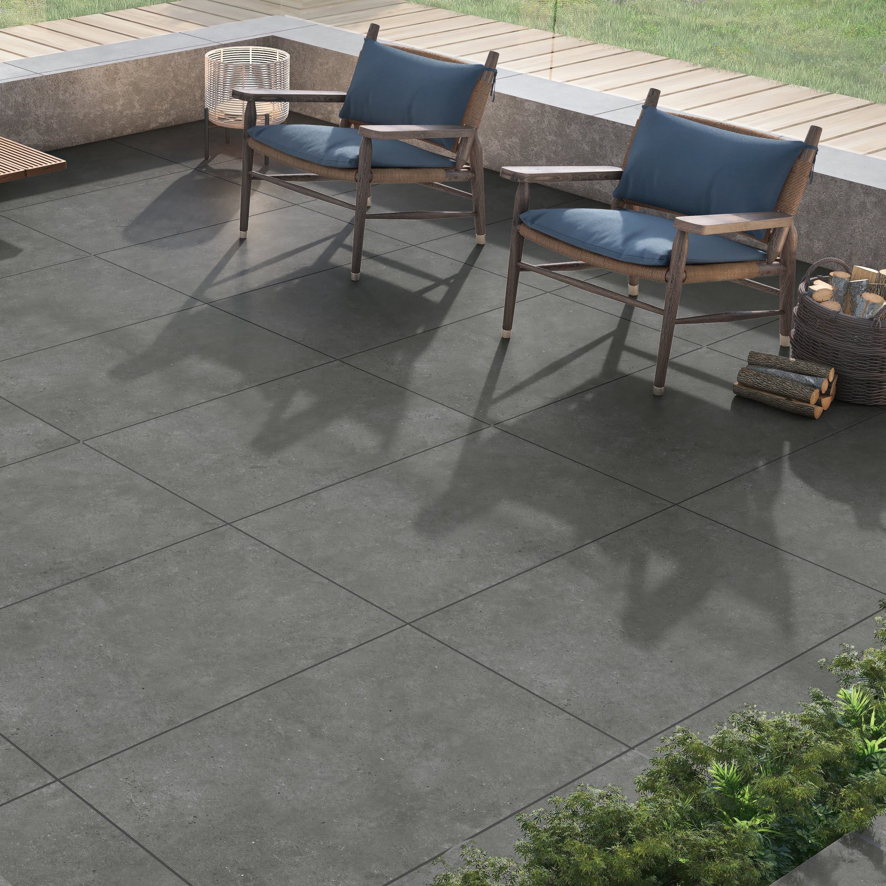 Graphite 600x600mm Porcelain Paving (Pack 2)