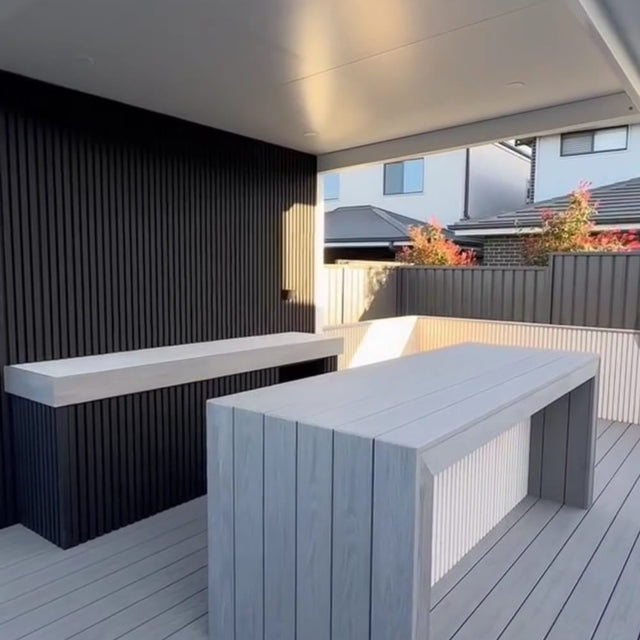 Onyx Black Slatted Composite Cladding Board