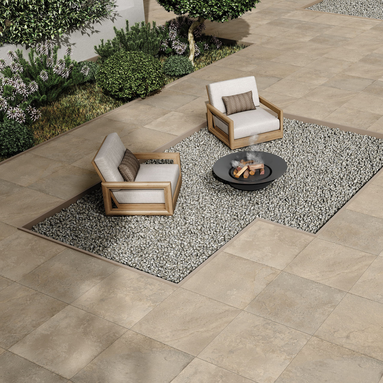 Pebble 600x600mm Porcelain Paving (Pack 2)