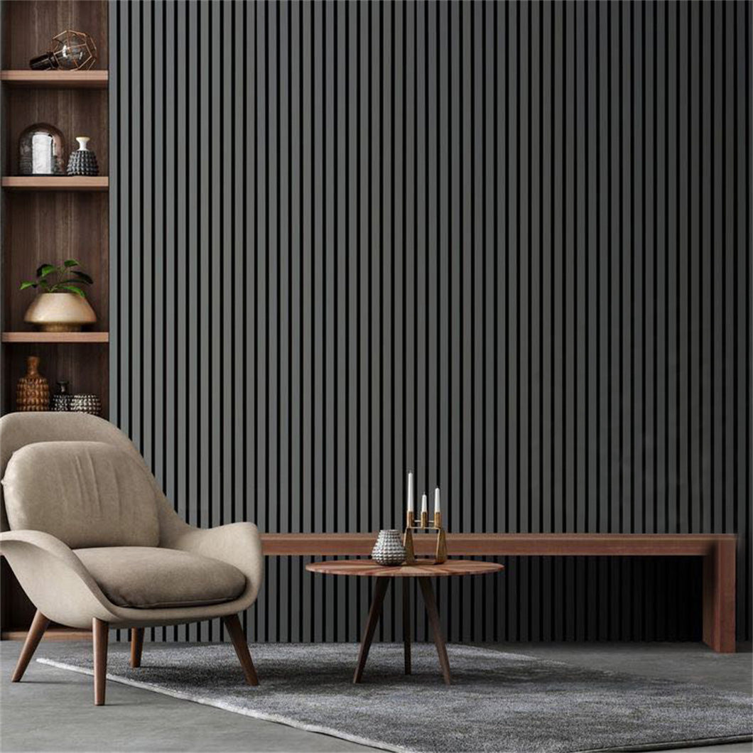 Onyx Black Slatted Composite Cladding Board