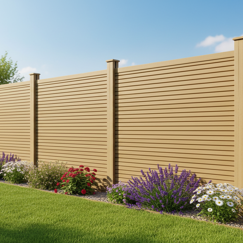 Slatted Composite Fencing Panel | Cedar
