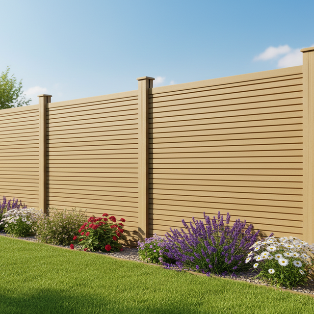 Slatted Composite Fencing Panel | Cedar