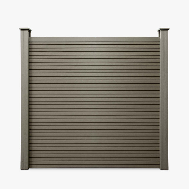 Slatted Composite Fencing Panel | Grey Ash