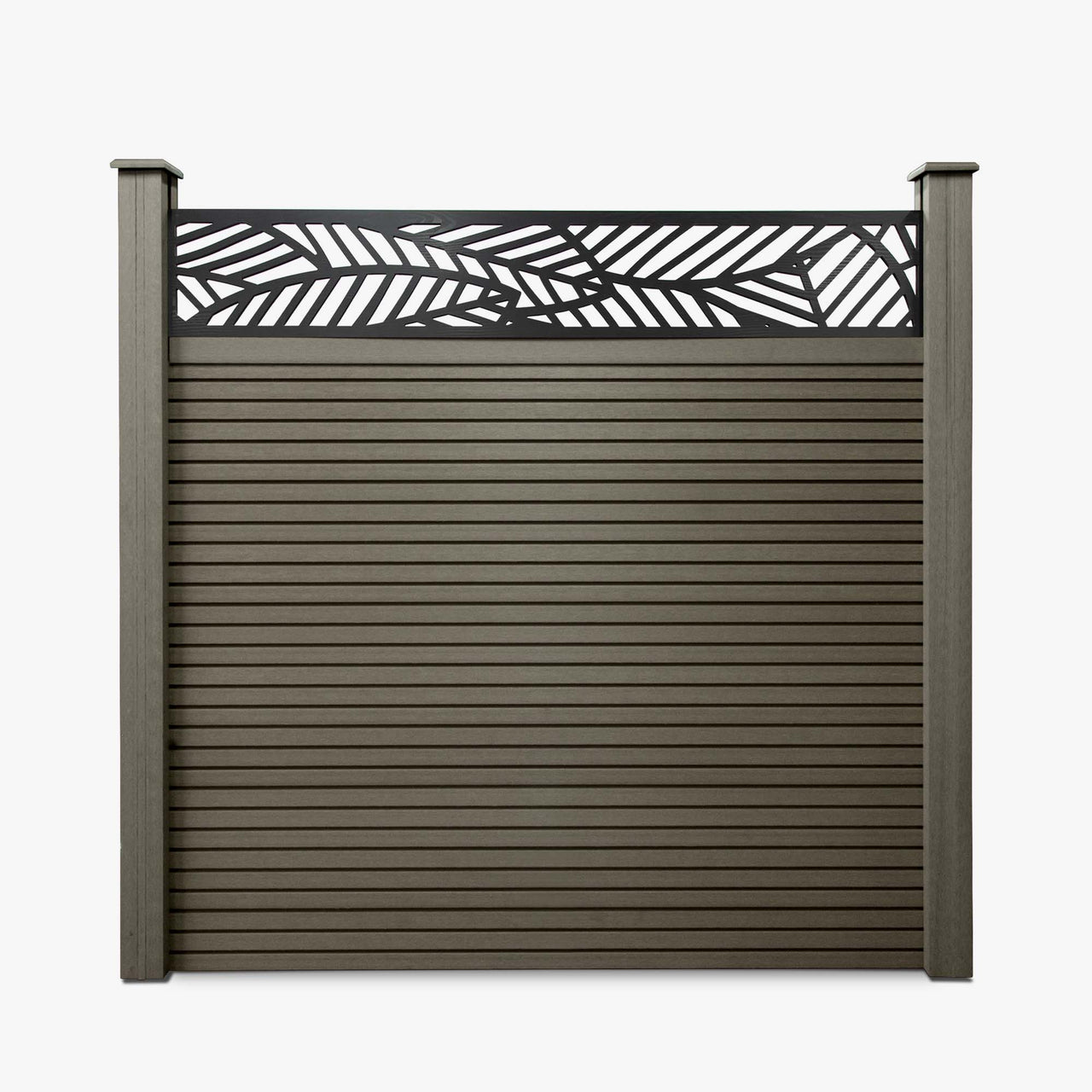 Slatted Composite Fencing Panel | Grey Ash