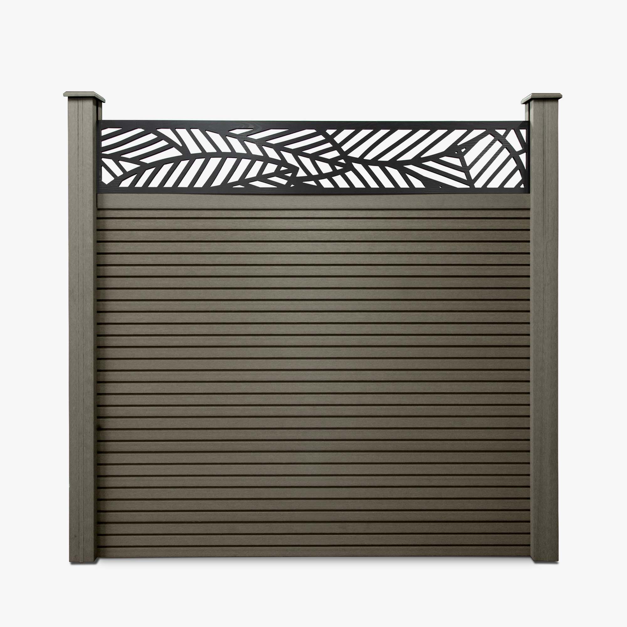 Slatted Composite Fencing Panel | Grey Ash
