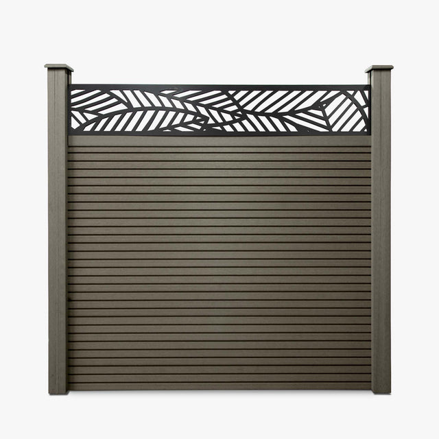 Slatted Composite Fencing Panel | Grey Ash