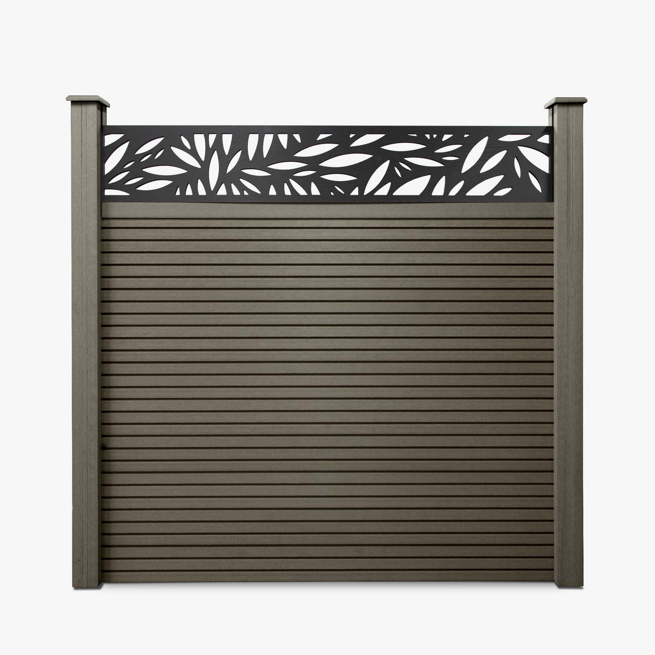 Slatted Composite Fencing Panel | Grey Ash