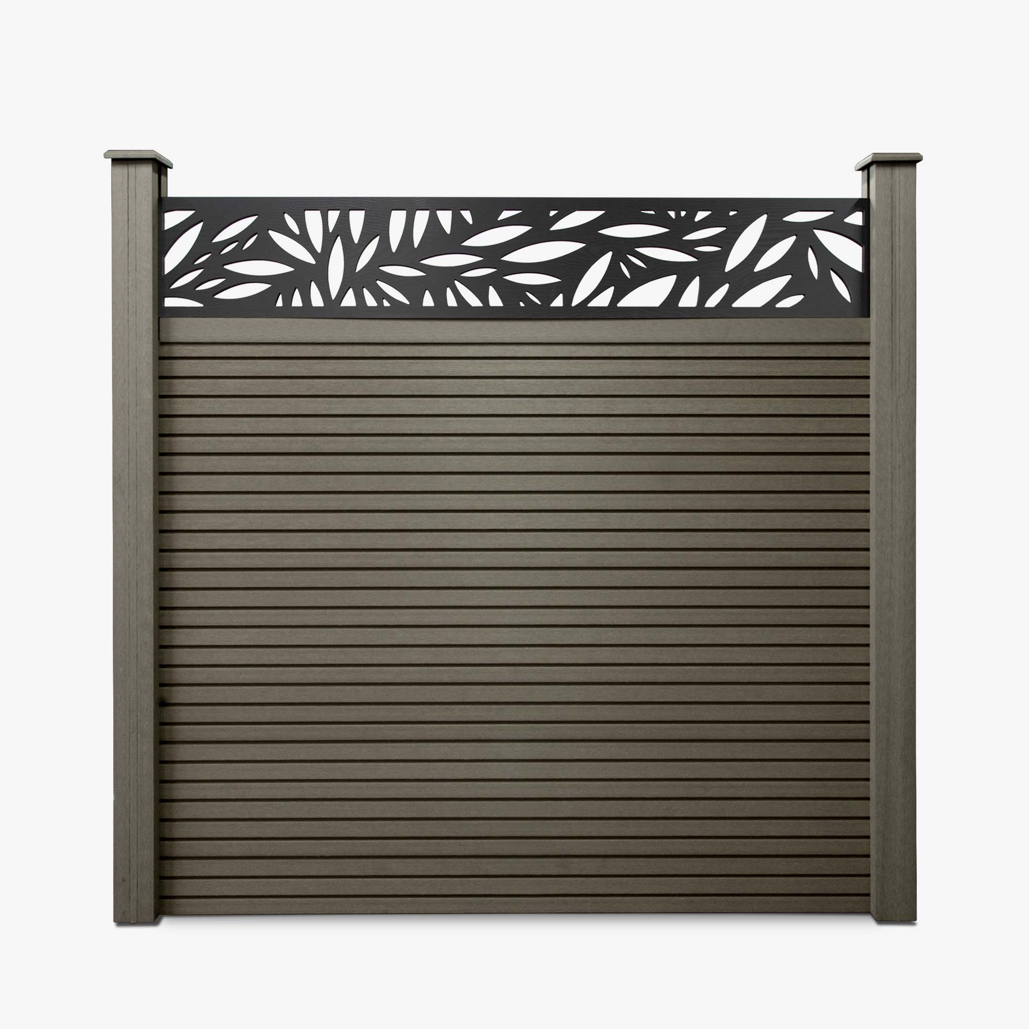 Slatted Composite Fencing Panel | Grey Ash