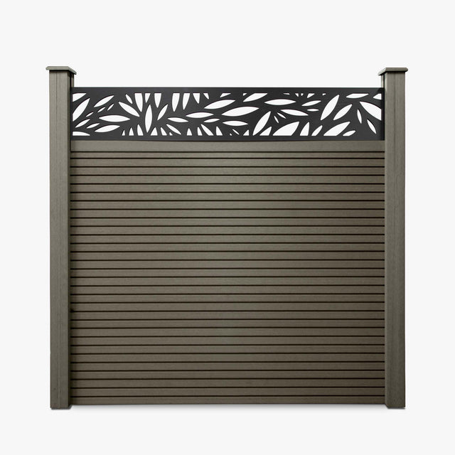 Slatted Composite Fencing Panel | Grey Ash