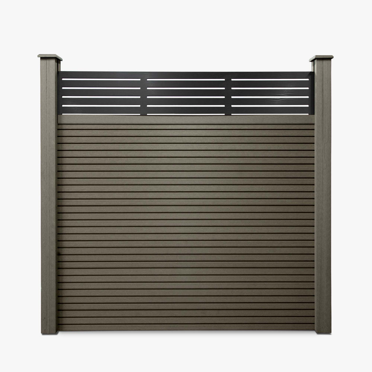 Slatted Composite Fencing Panel | Grey Ash