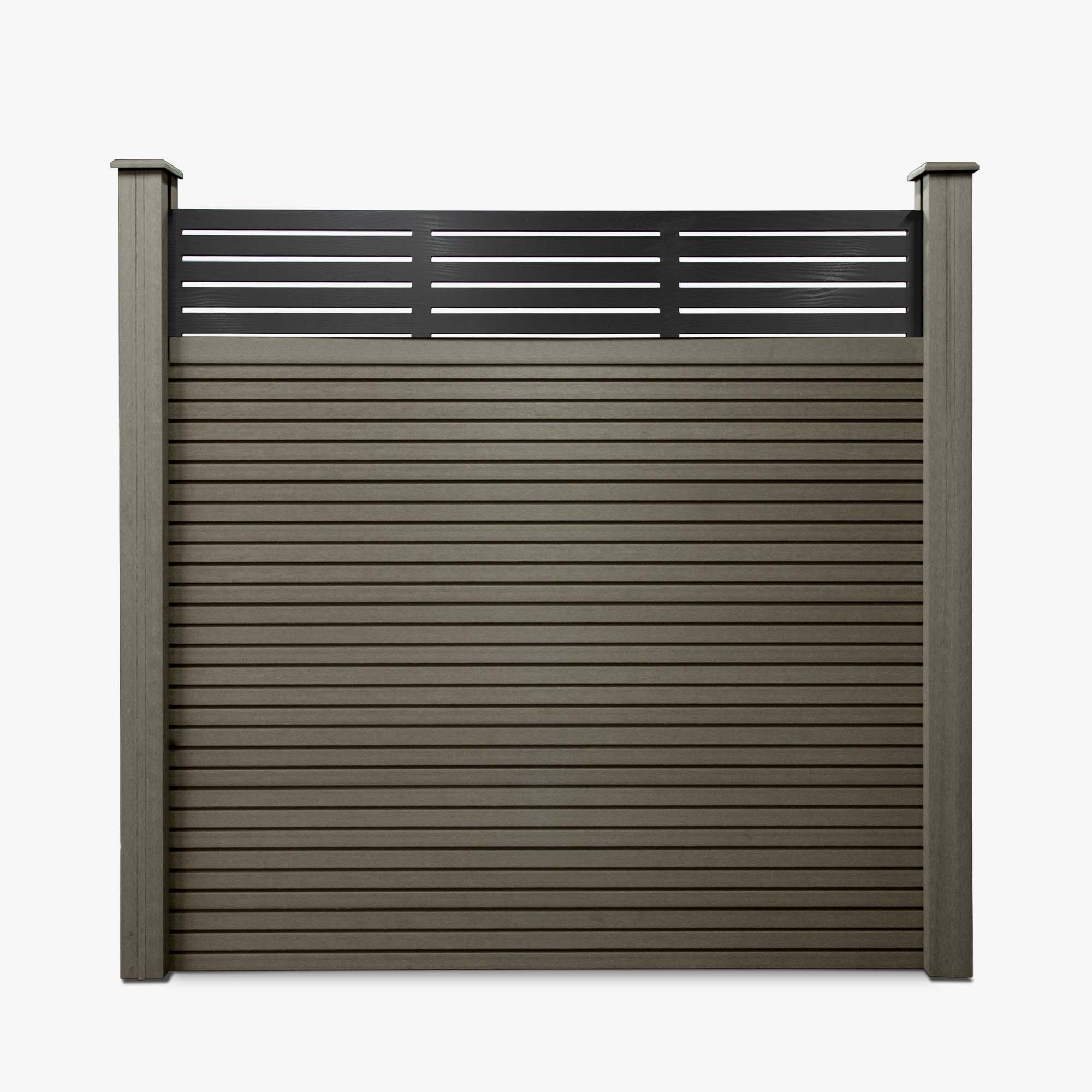 Slatted Composite Fencing Panel | Grey Ash