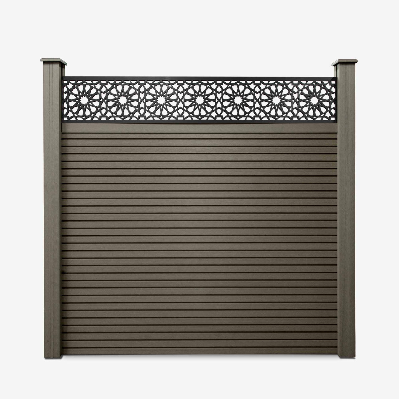 Slatted Composite Fencing Panel | Grey Ash