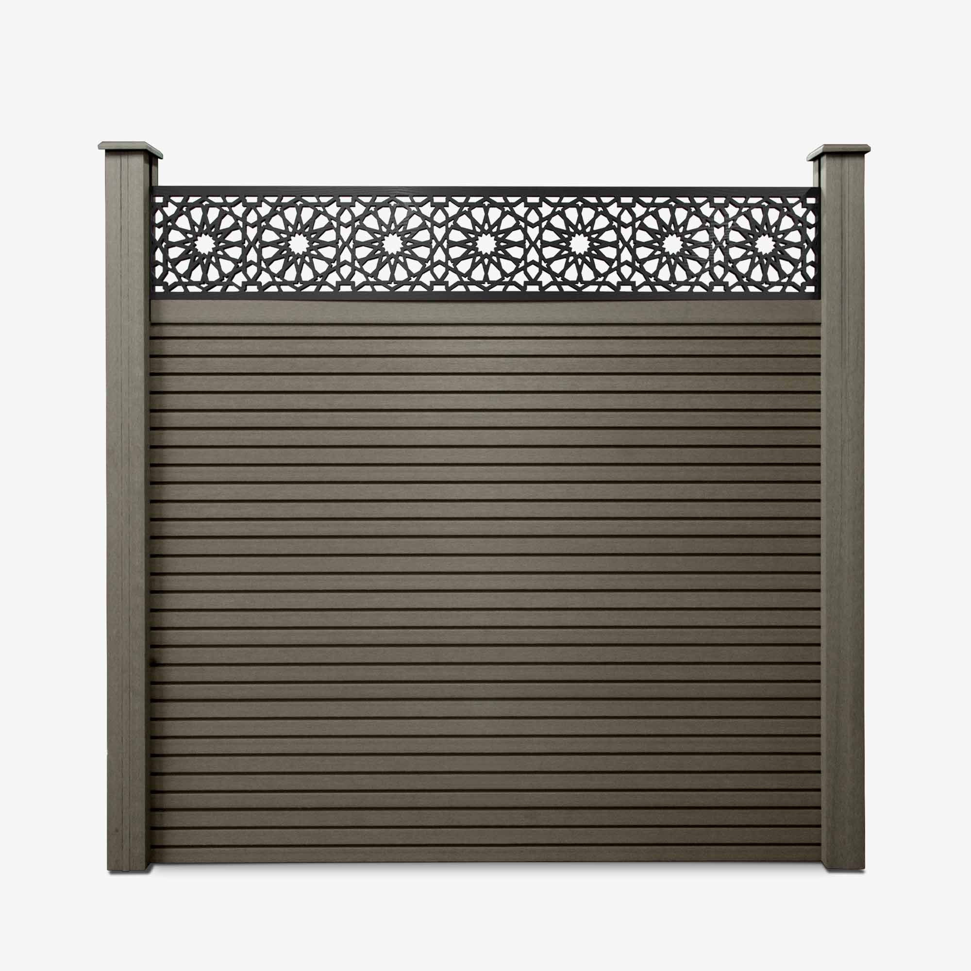 Slatted Composite Fencing Panel | Grey Ash