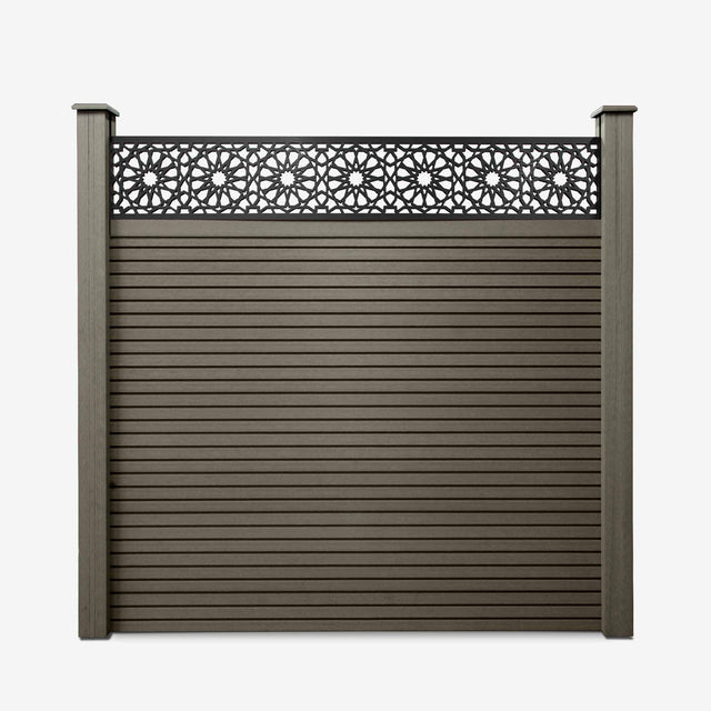 Slatted Composite Fencing Panel | Grey Ash