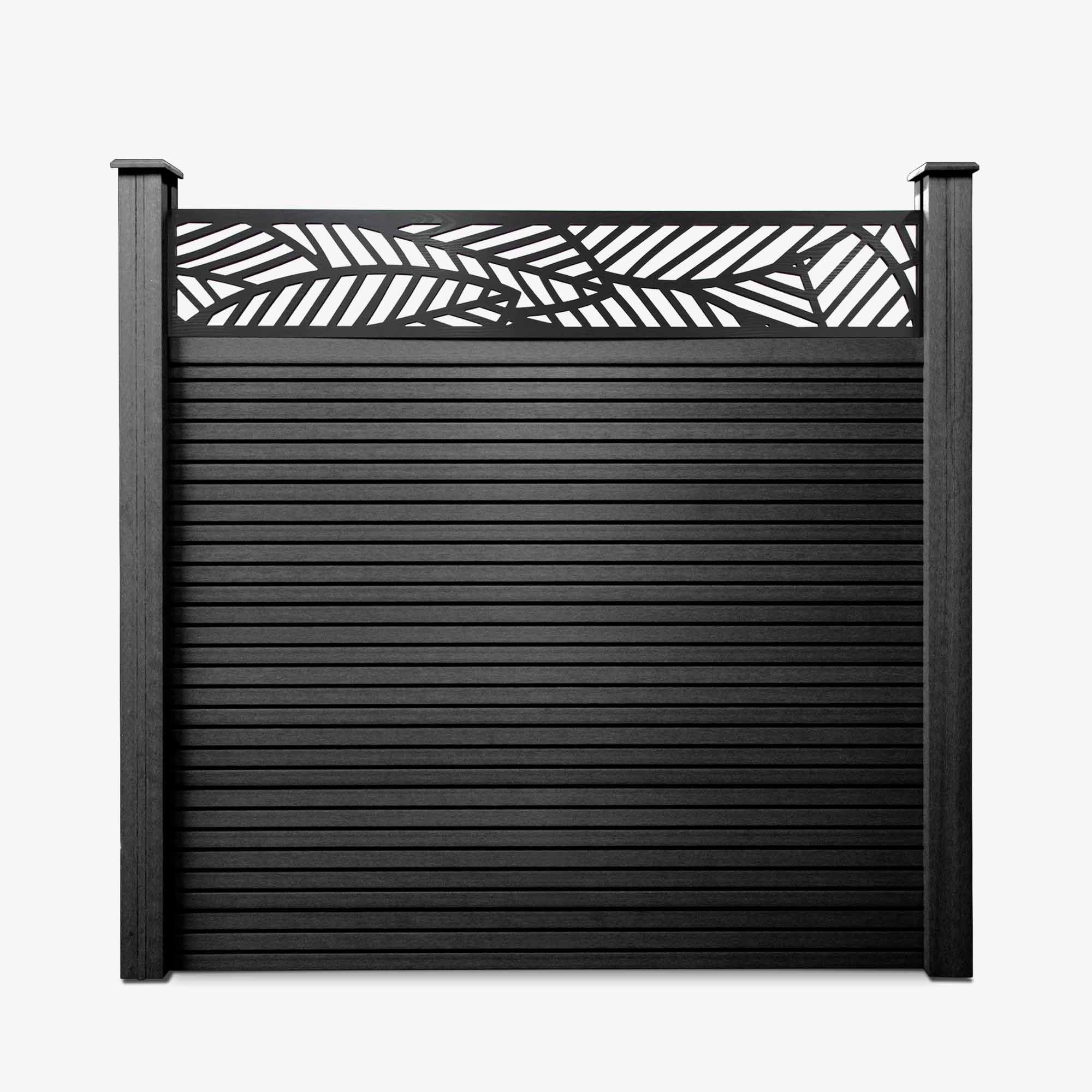 Slatted Composite Fencing Panel | Onyx Black