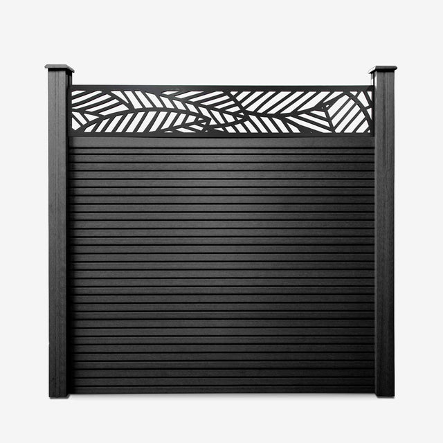 Slatted Composite Fencing Panel | Onyx Black