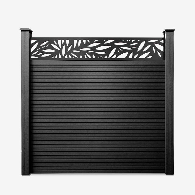 Slatted Composite Fencing Panel | Onyx Black