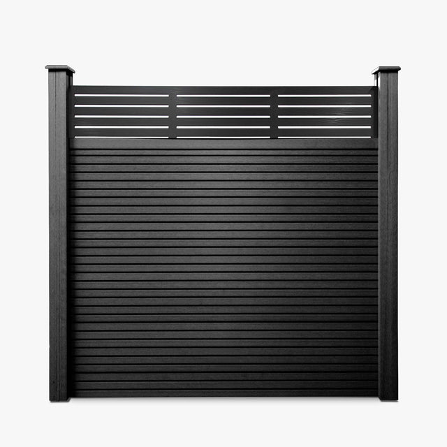 Slatted Composite Fencing Panel | Onyx Black