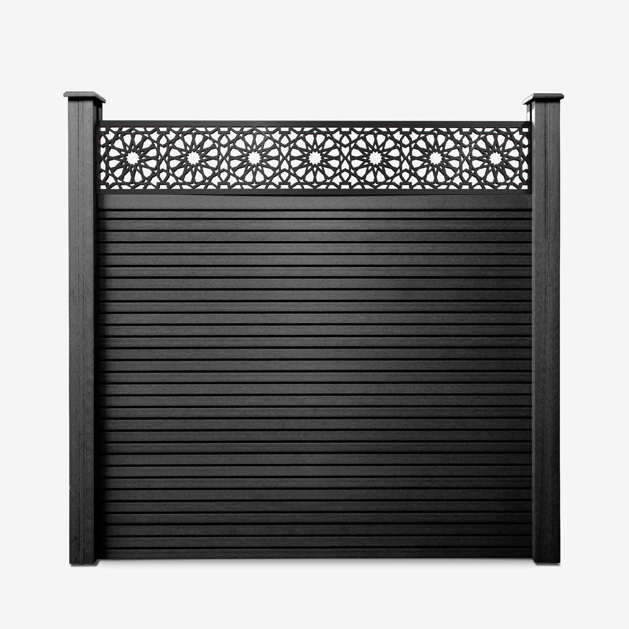 Slatted Composite Fencing Panel | Onyx Black