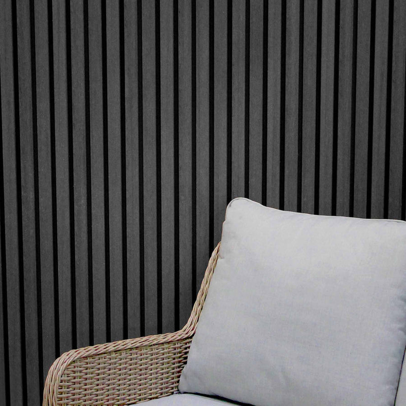 Grey Ash & Onyx Black Slatted Cladding | Samples