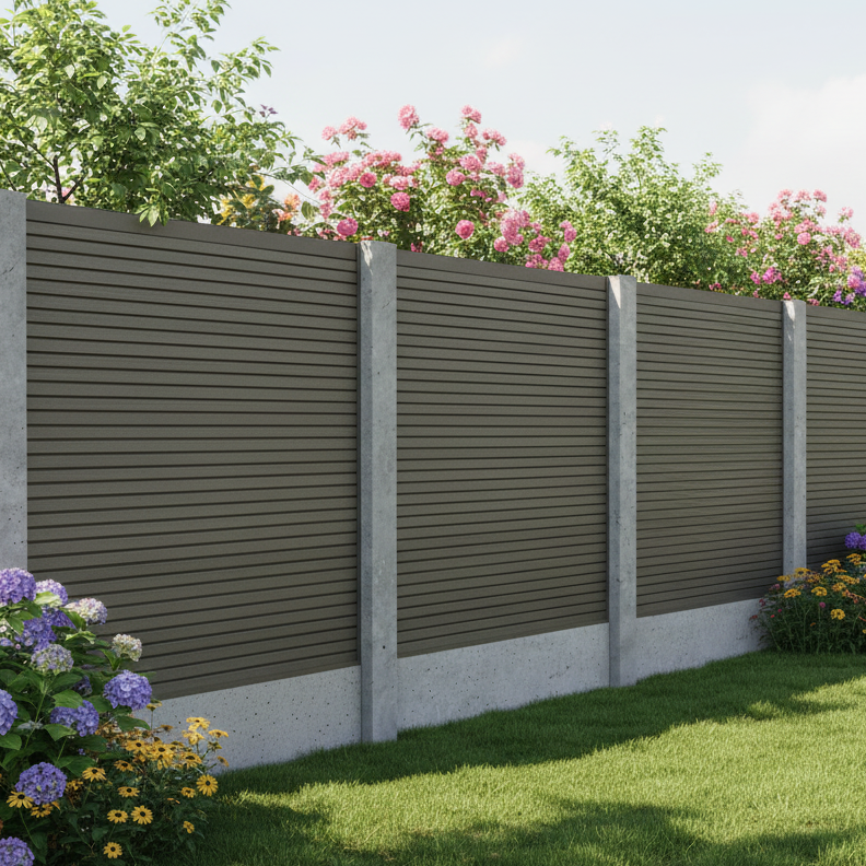 Retrofit Slatted Fencing | Grey Ash