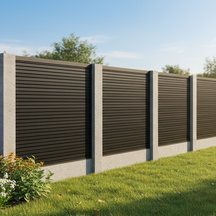 Retrofit Slatted Fencing | Onyx Black