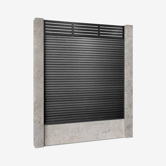 Retrofit Slatted Fencing | Onyx Black