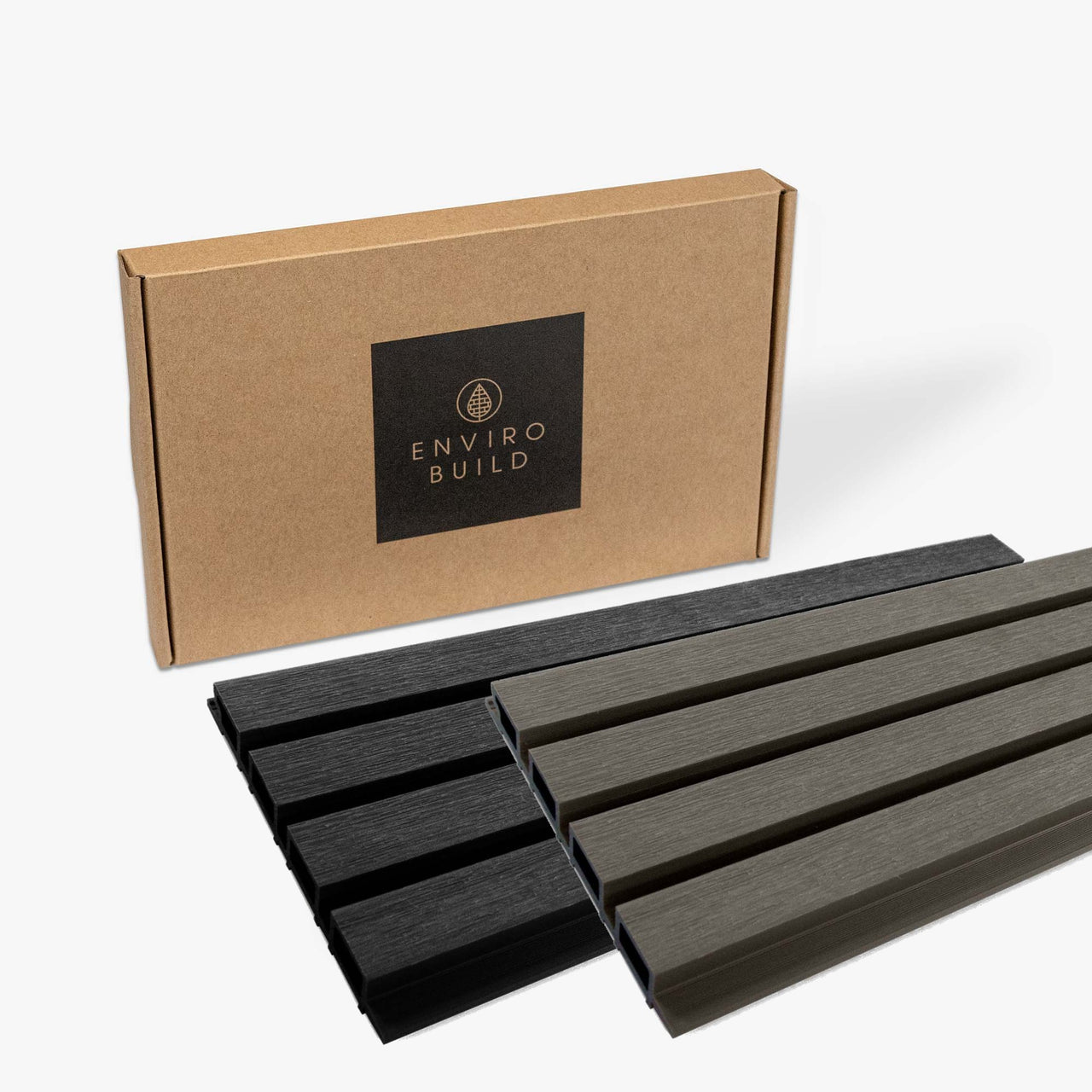 Grey Ash & Onyx Black Slatted Cladding | Samples