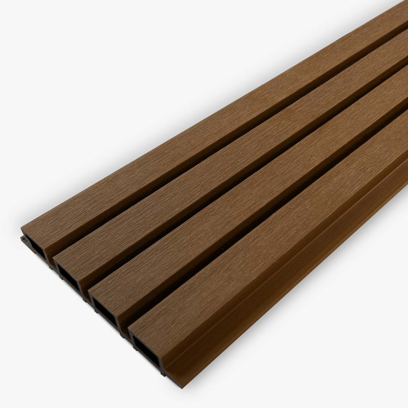 Balau brown slatted composite cladding boards - Hyperion