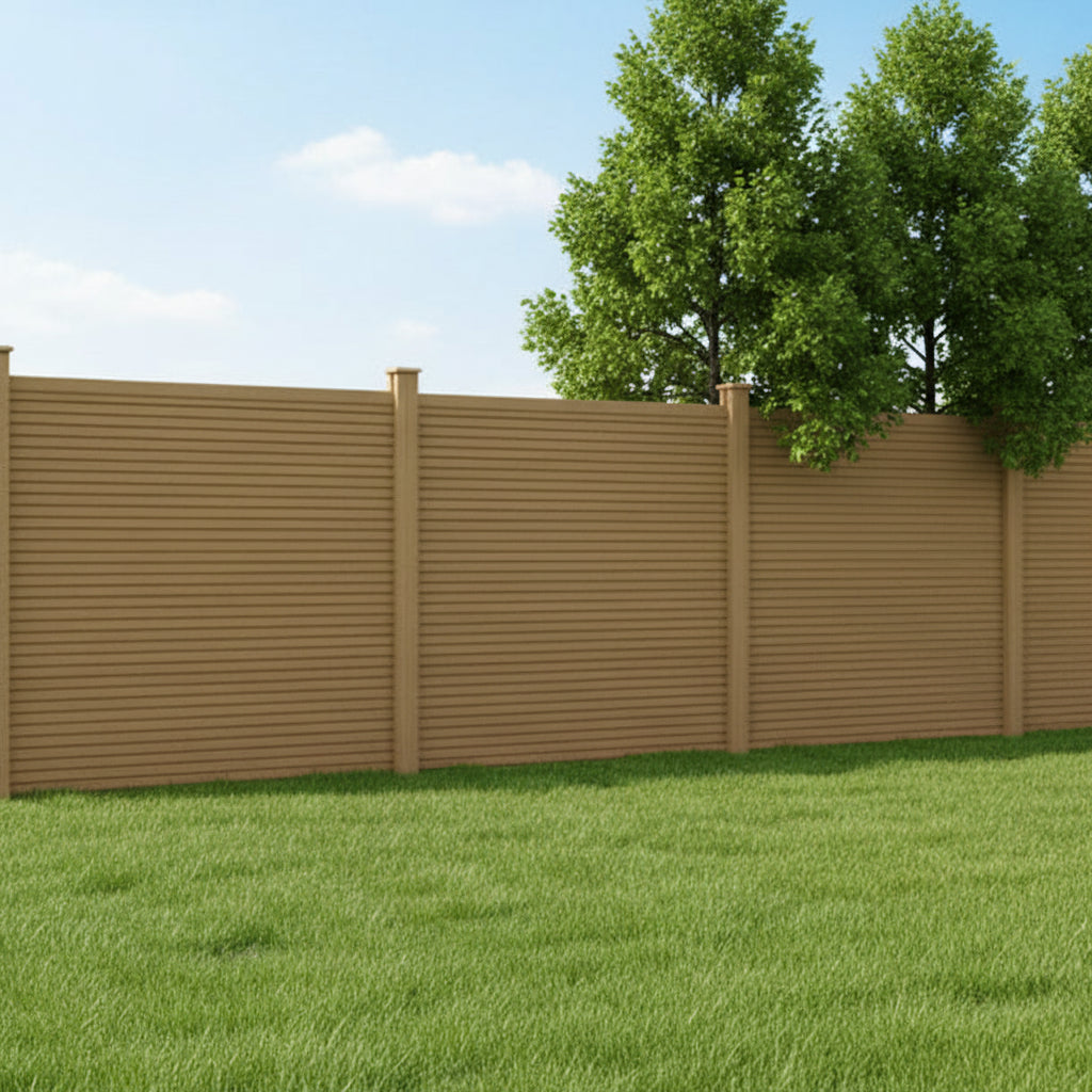 Slatted Composite Fencing Panel | Cedar