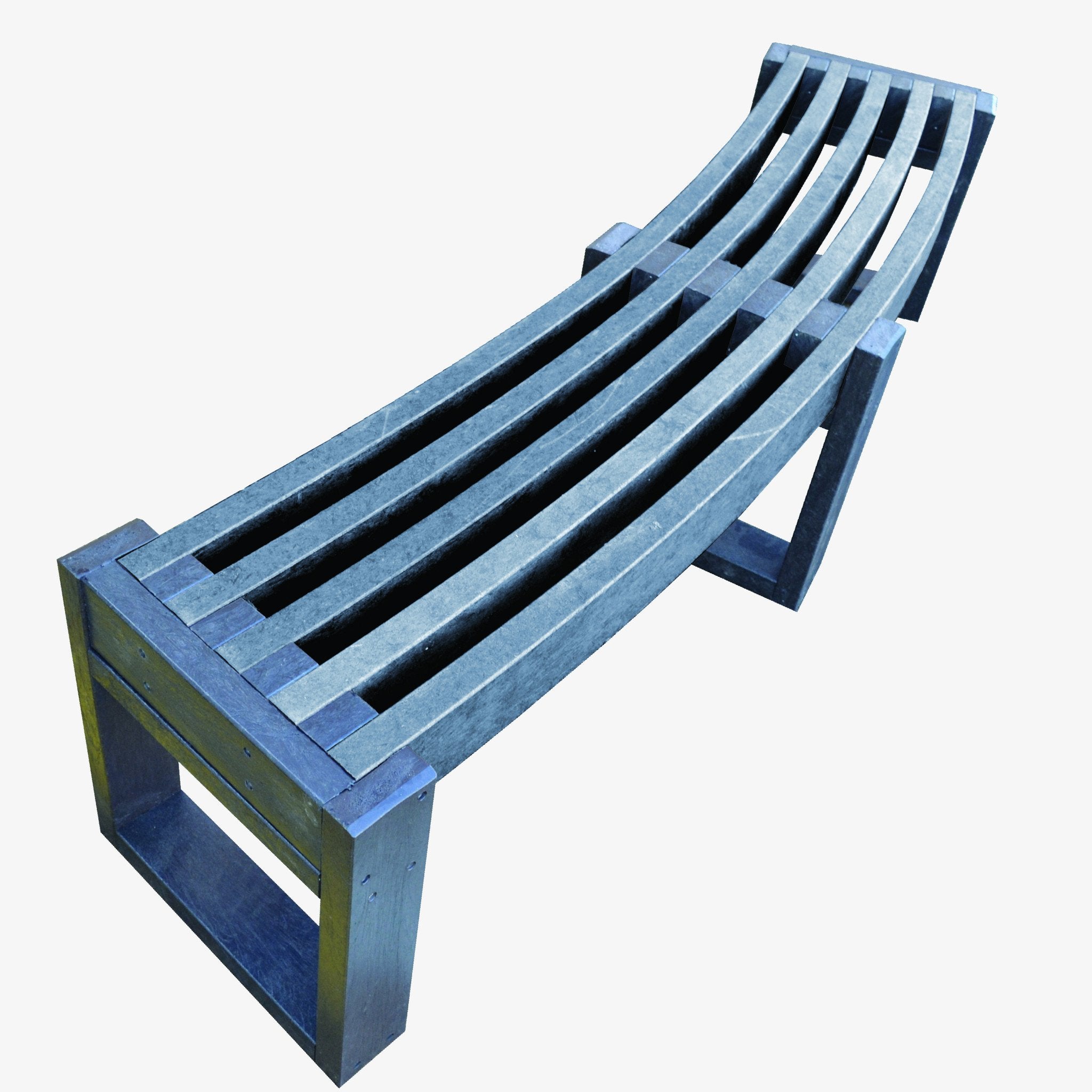 Windsor Curved Recycled Plastic Bench - Black | EnviroBuild